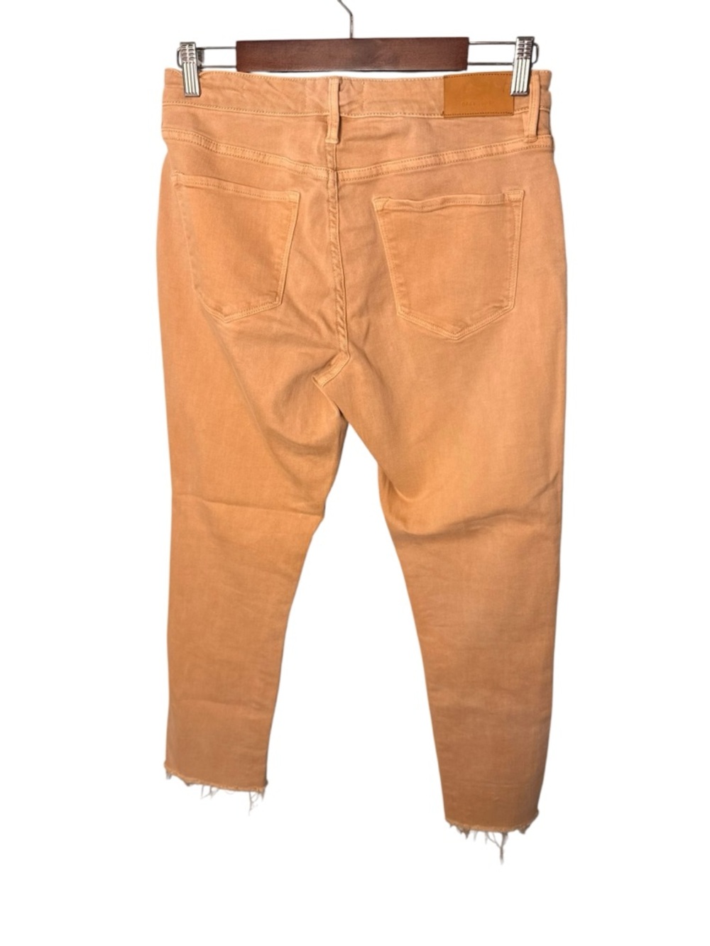Dear John | Blair Straight CROPPED Jeans with Frayed Hem in Golden Cream | Sz 29 - Picture 4 of 10